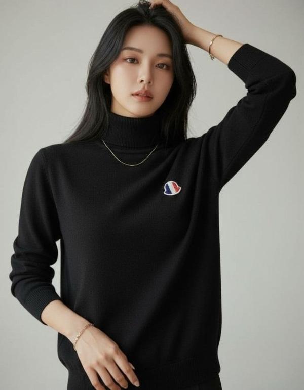 로고자수 캐시 목폴라 니트수입풀(남녀공용)