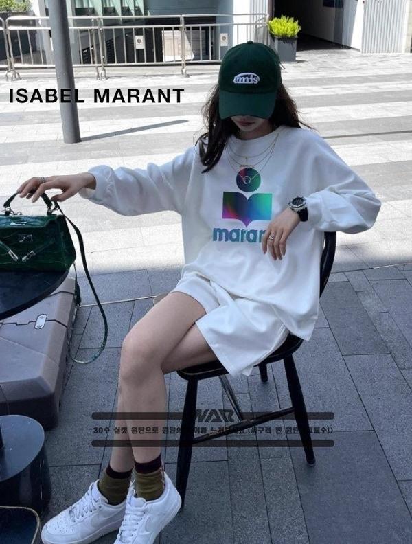 이** 마랑 비비드 컬러 디자인 밍크양기모 티셔츠