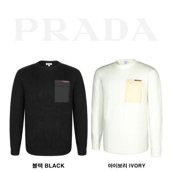 프** 가슴포켓 라운드 니트