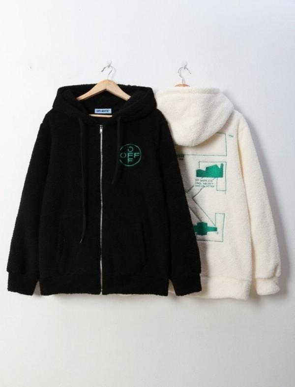 오* 양털집업후드