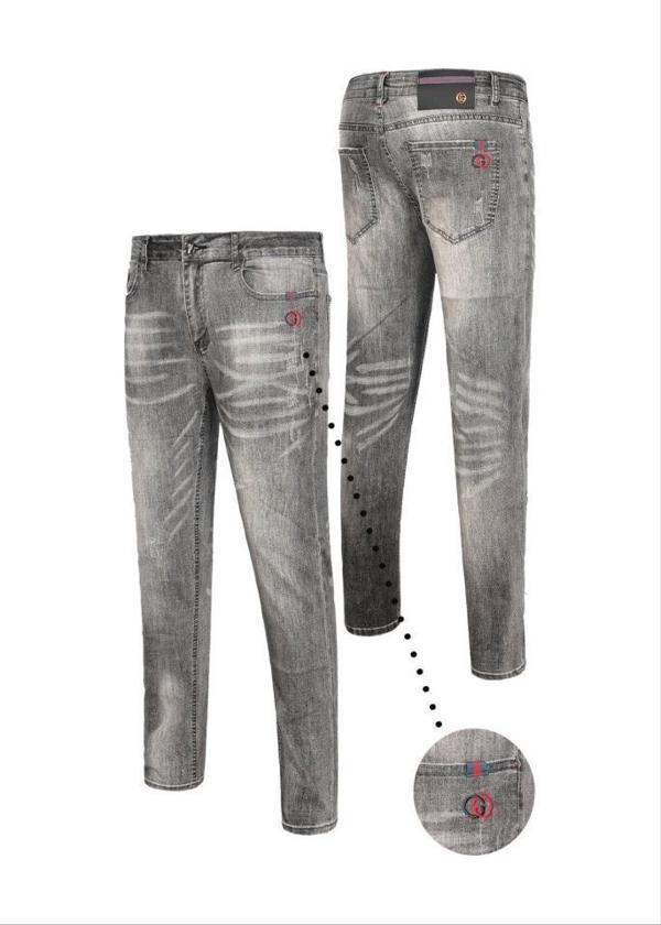 구* 자수 워싱 그레이진