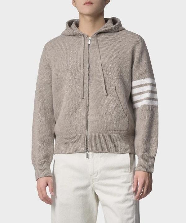 톰* 4바 니트 후드 집업 자켓