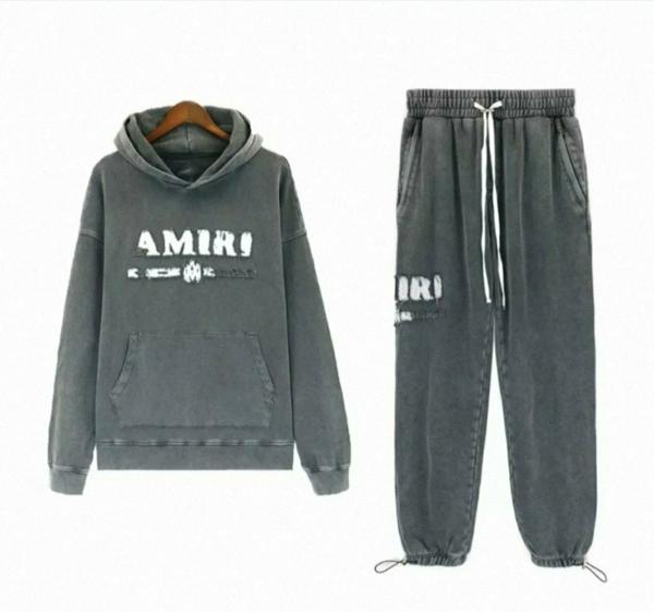 아** 워싱 자수로고 후드 조거 세트