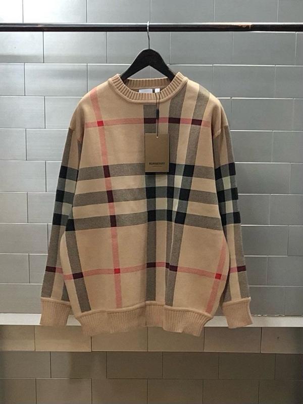 버** 울 체크 니트