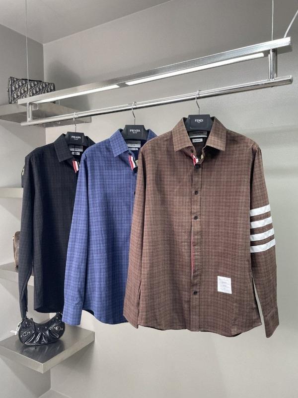 톰* 체크 사선 셔츠