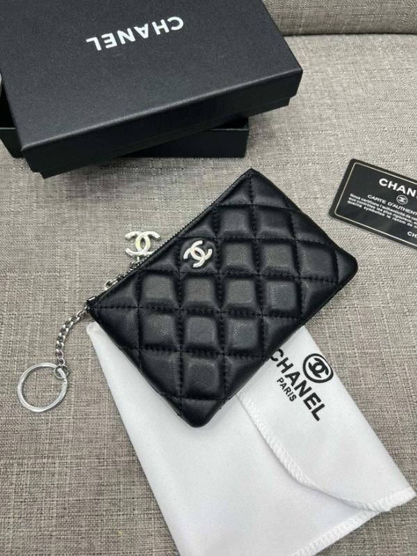 샤* 파우치 지갑 램스킨 블랙 은장