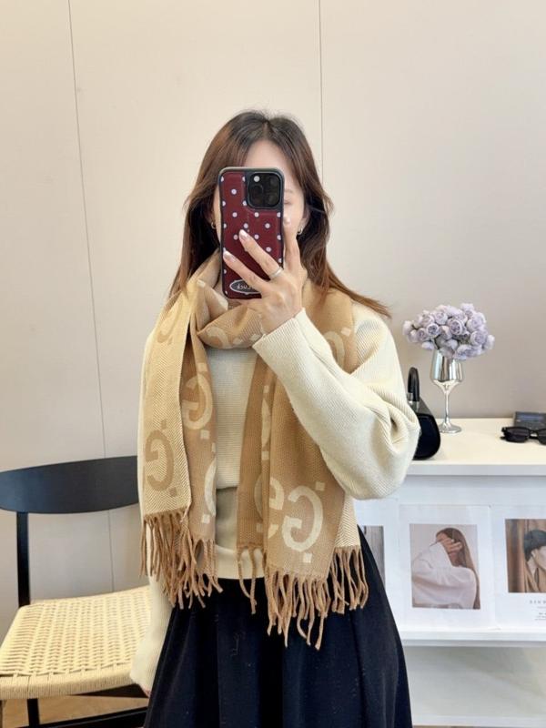 구* GG 자카드 프린지 울 머플러