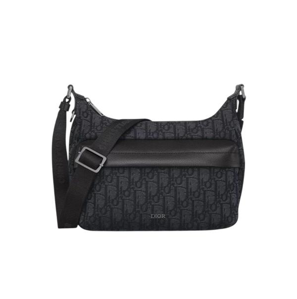 디* Rider Soft 스몰호보백 블랙 Oblique 자카드블랙 그레인 송아지 가죽풀박스