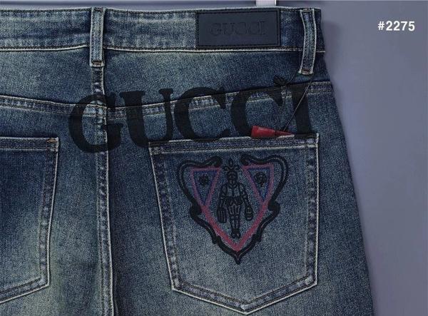 구* GG 히스테리아 로고 워싱 데님 청바지