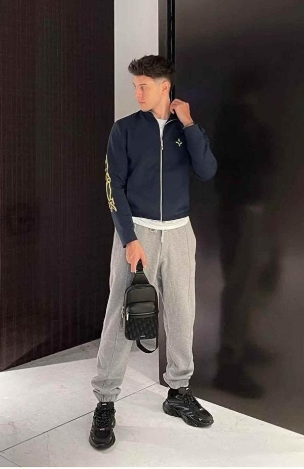 디* 오블리크 자가드 슬링백