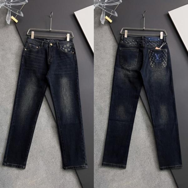 루* 모노그램 로고포인트 워싱스판 데님진수입최고급