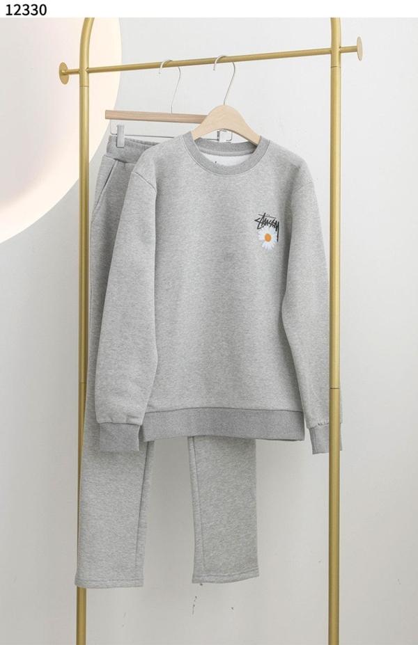 스** 데이지 프린팅 맨투맨 팬츠 기모 세트