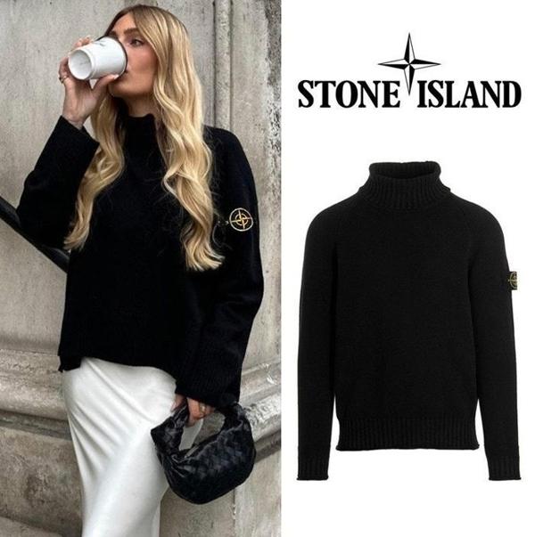 스* 패치 커플 울니트 터틀넥