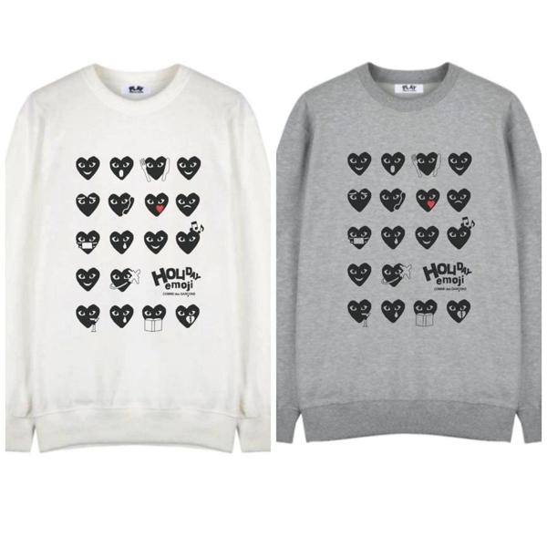 꼼* Houday emoji 블랙하트 맨투맨
