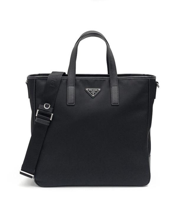 프** 공용 트라이앵글 로고 리나일론 토트백 블랙 2VG 064 VXOO2DMH F0002