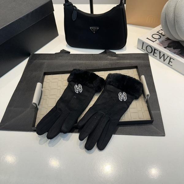 샤* 라쿤 사선 로고 스웨이드 장갑