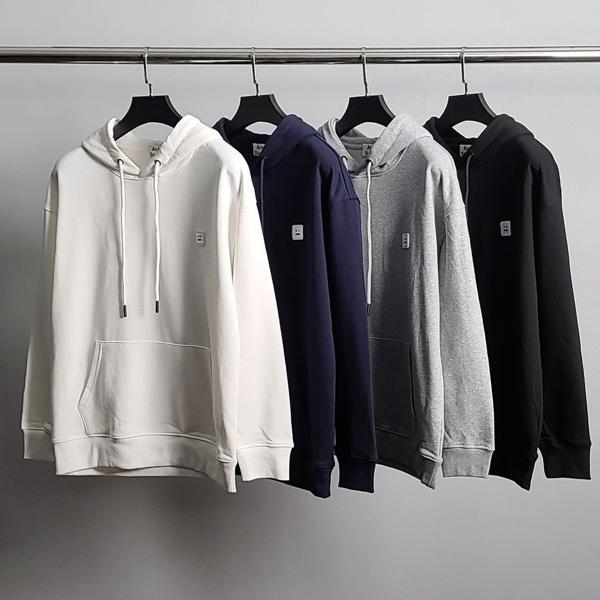 아** 화이트와펜 코튼 후드티