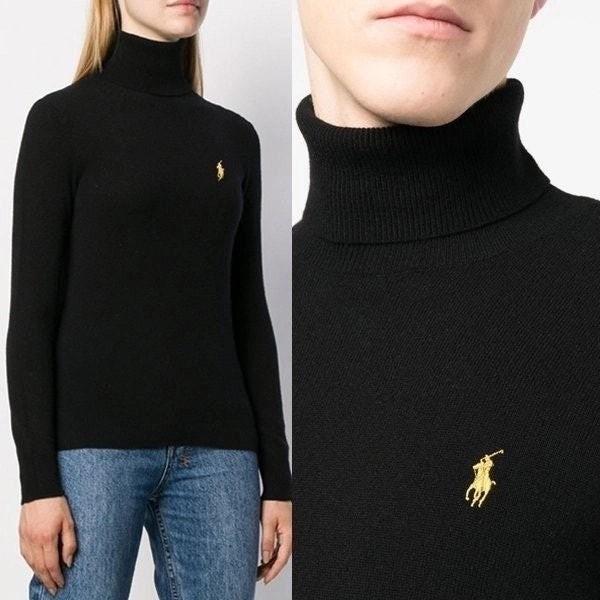 폴* 골드로고 터틀넥 니트