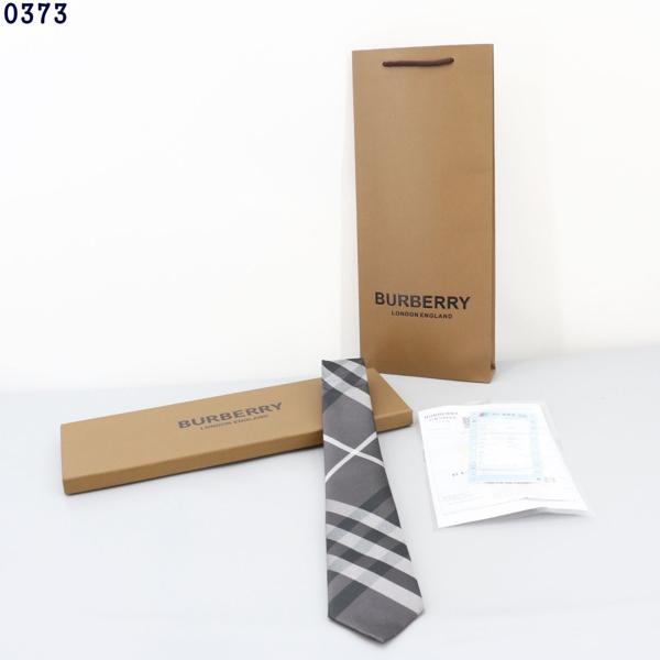 버** 그레이 체크 넥타이