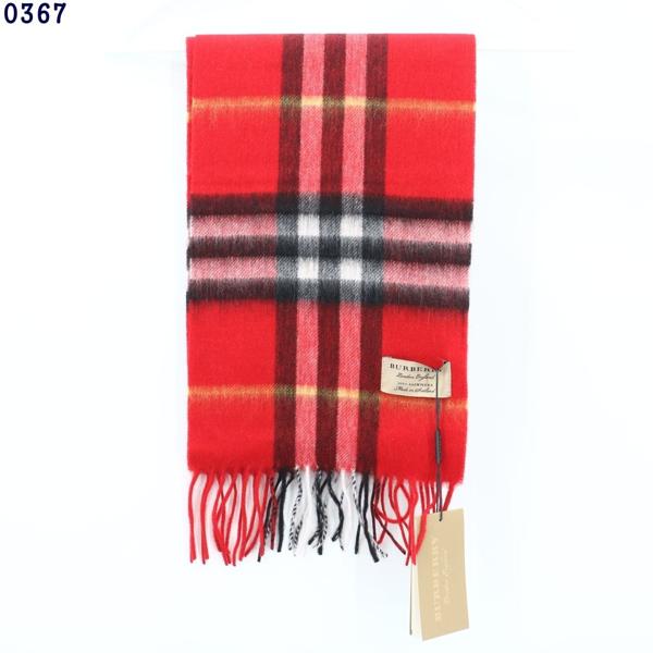 버** 체크 캐시미어 스카프 레드 키즈용