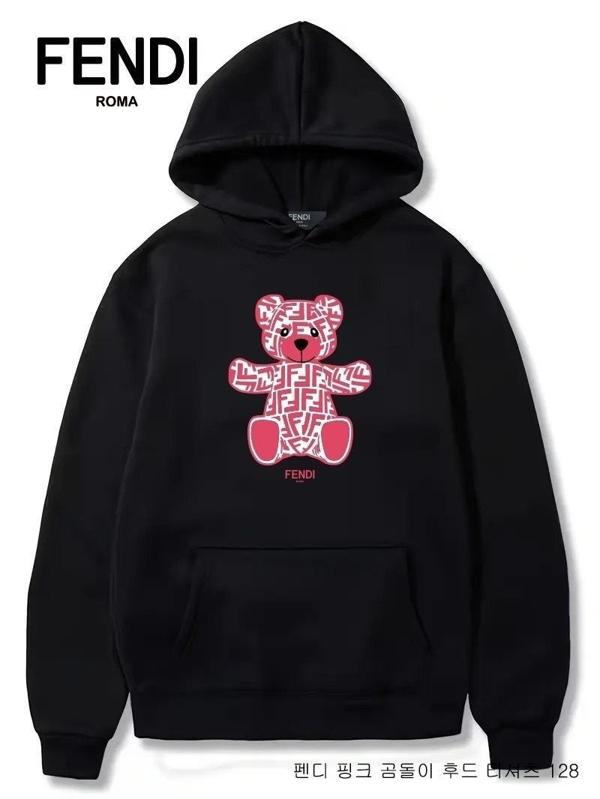 펜* 핑크 곰돌이 후드 기모티셔츠 128