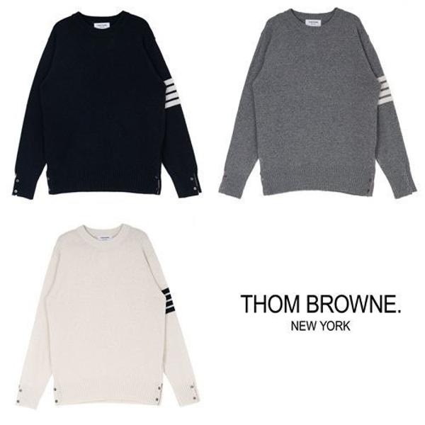 톰* 램스울 절개 라운드 니트