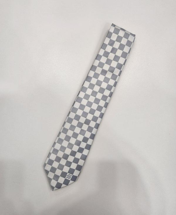 루* 다미에 패턴 실크 넥타이