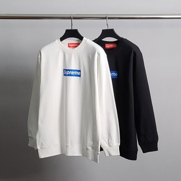 슈** 블루박스로고 코튼 맨투맨