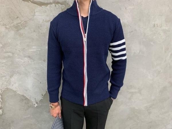 톰* 사선 니트집업