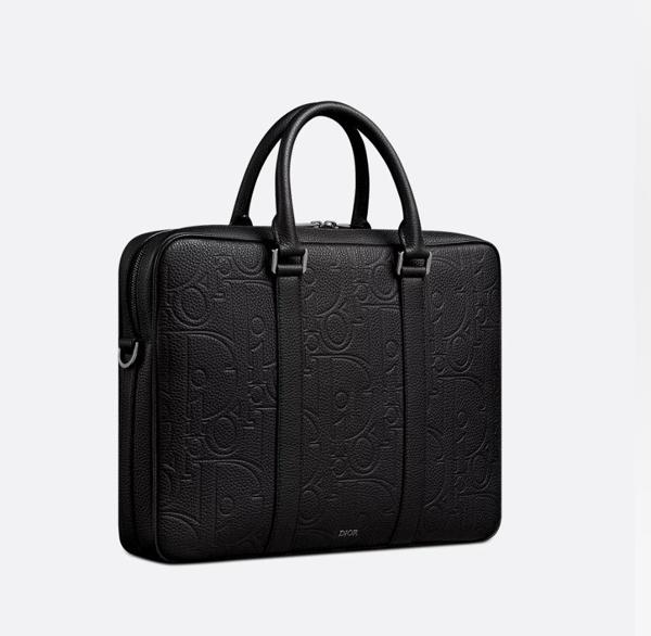 디* 지퍼 브리프케이스 블랙 Di0r Gravity 가죽  블랙 그레인 송아지 가죽