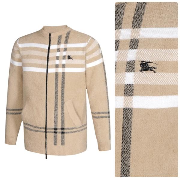 버** 클래식 체크패턴 집업니트