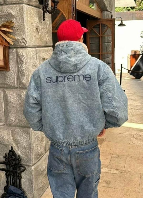 슈** 시어링 봄버 데님 자켓