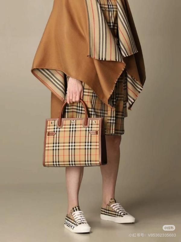 버** 빈티지 체크 투핸들 라지