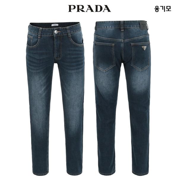 프** 융기모 진청 스판 워싱 데님