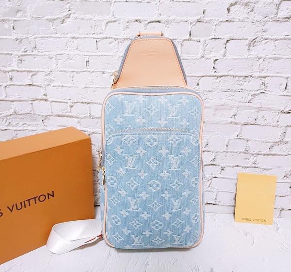 루* 고급 데님 슬링백 크로스