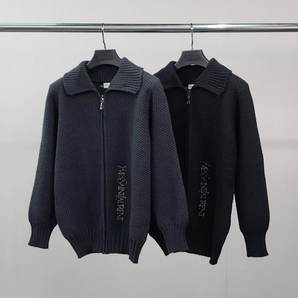 생** 로고자수 울 가디건