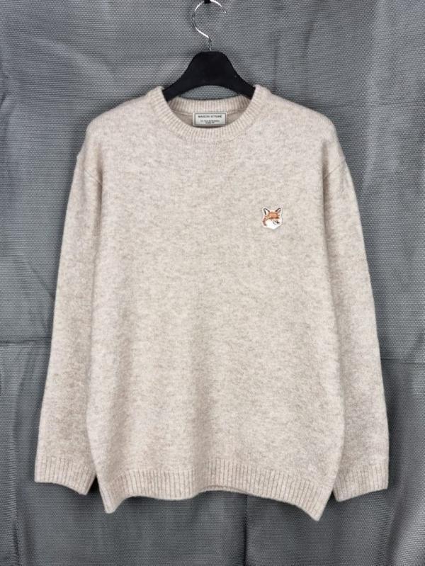 메* 키츠네 브라운 폭스헤드 캐시 라운드 니트