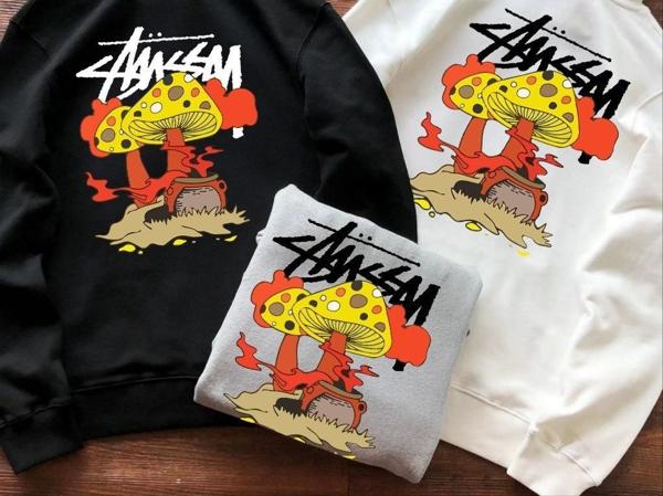 스** 버섯 그래픽 로고 후드티