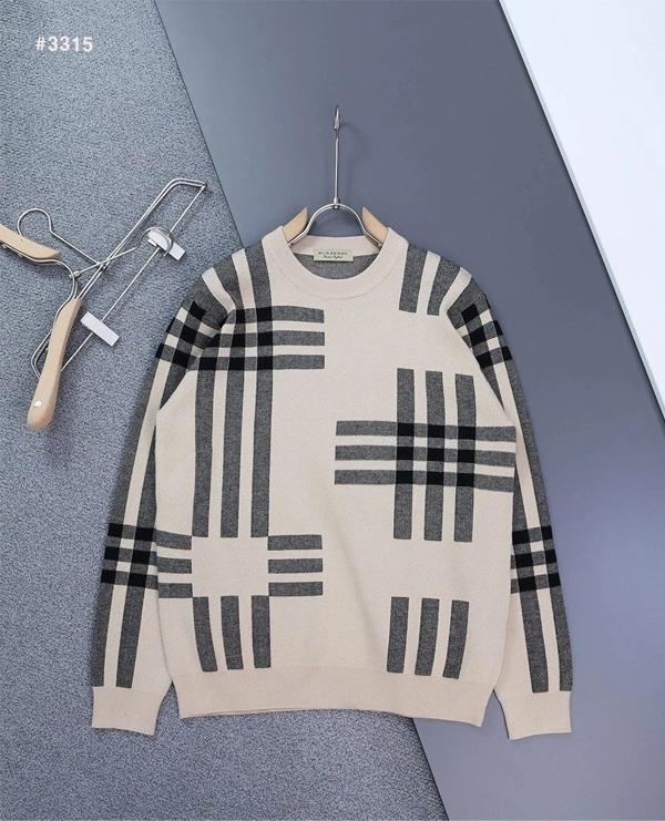 버** 클래식 체크 라운드 스웨터