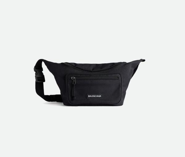 발**** 익스플로러 블랙 캔버스 힙색 범백 벨트백