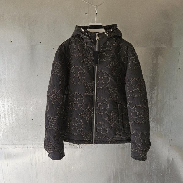 루* 모노그램 플라워 퀄팅 후드자켓