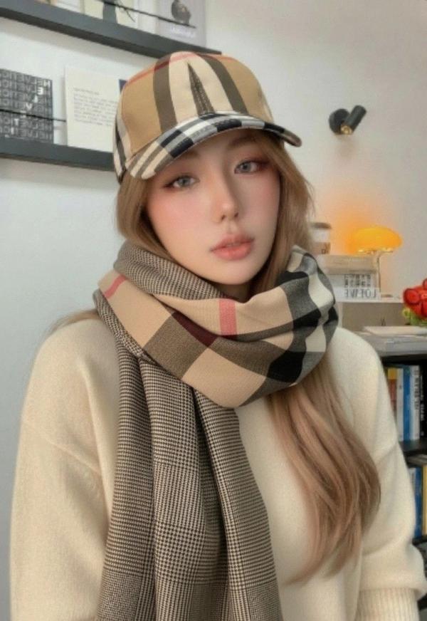 버** 자이언트 체크 코튼 볼캡 수입