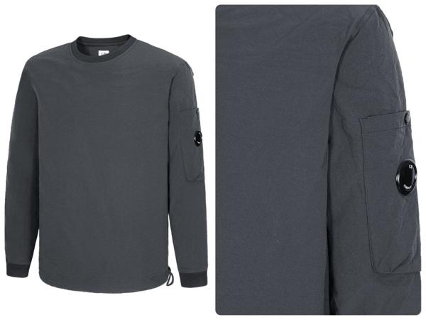 C* 컴퍼니 다이애그널 레이즈드 플리스 크루넥 스웨트셔츠