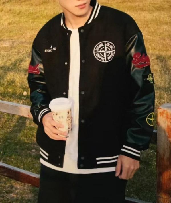 스* 로고 자수 바시티 레더 봄버 자켓 수입최고급