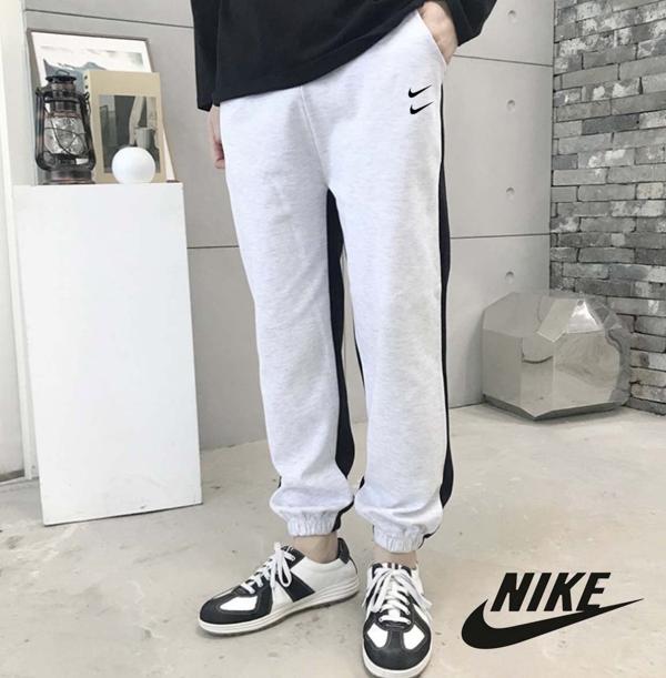 나** 더블스우시 테이퍼드 투톤 조거팬츠