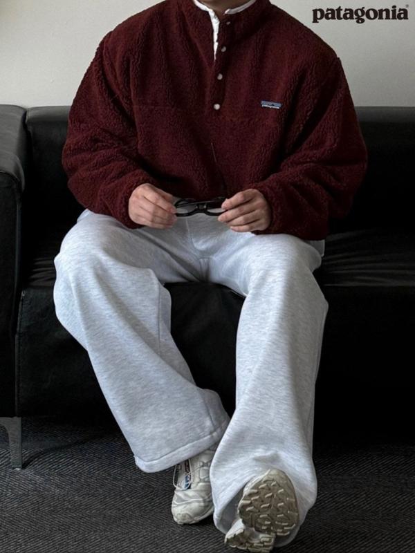 파**** 배색 양털 반목 후리스