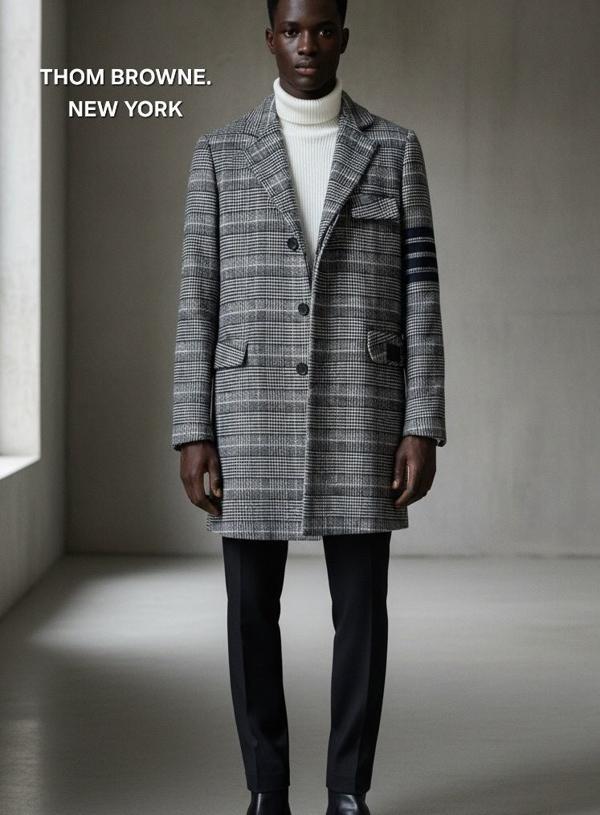 톰* 럭셔리 라인 삼선 시그니쳐 코트