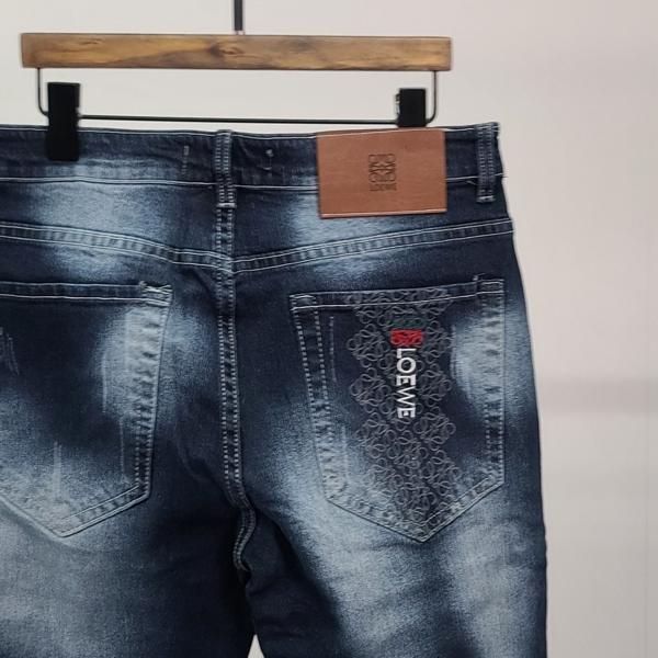 로** 그래픽 아나그램 워싱 청바지