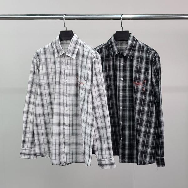 메* 마르지엘라 레드넘버 오버 체크 셔츠