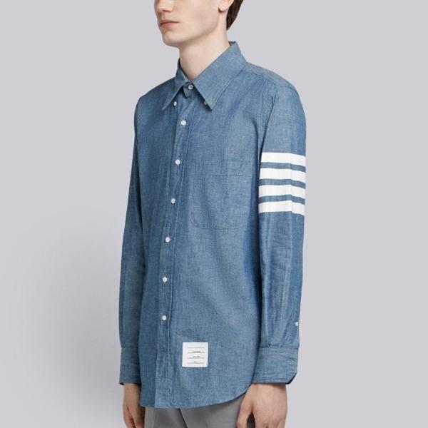 톰* 4바 블루 샴브레이 셔츠